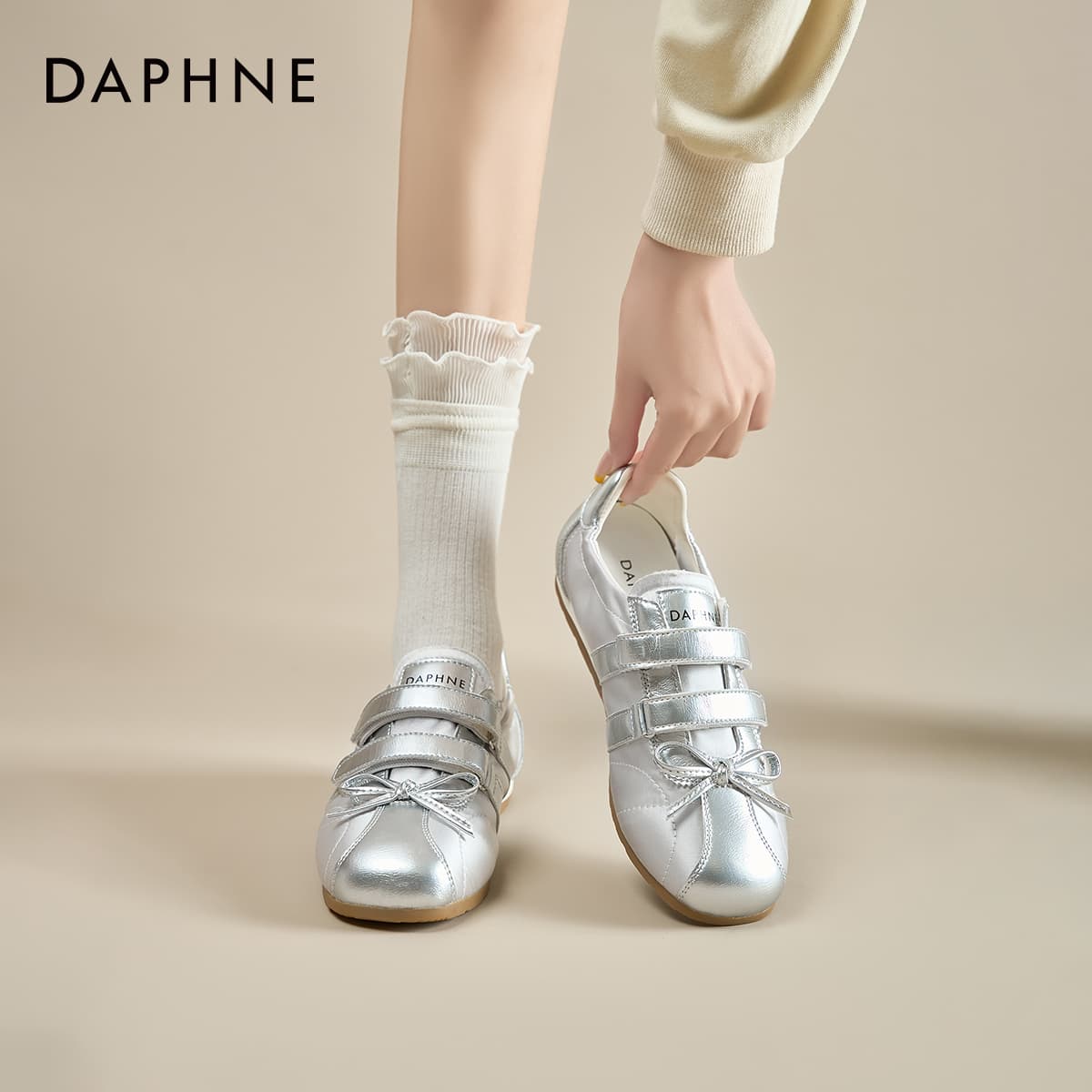 Кроссовки DAPHNE Текстиль Синтетическая кожа Устойчивая к истиранию Низкий топ Повседневная обувь Женская - изображение 5
