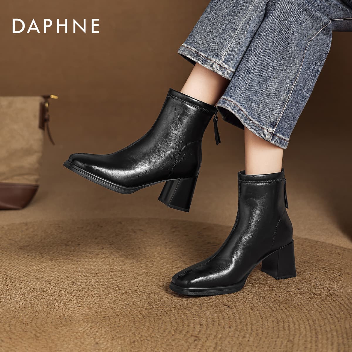 Сапоги DAPHNE Ботильоны Черный Женские - изображение 7