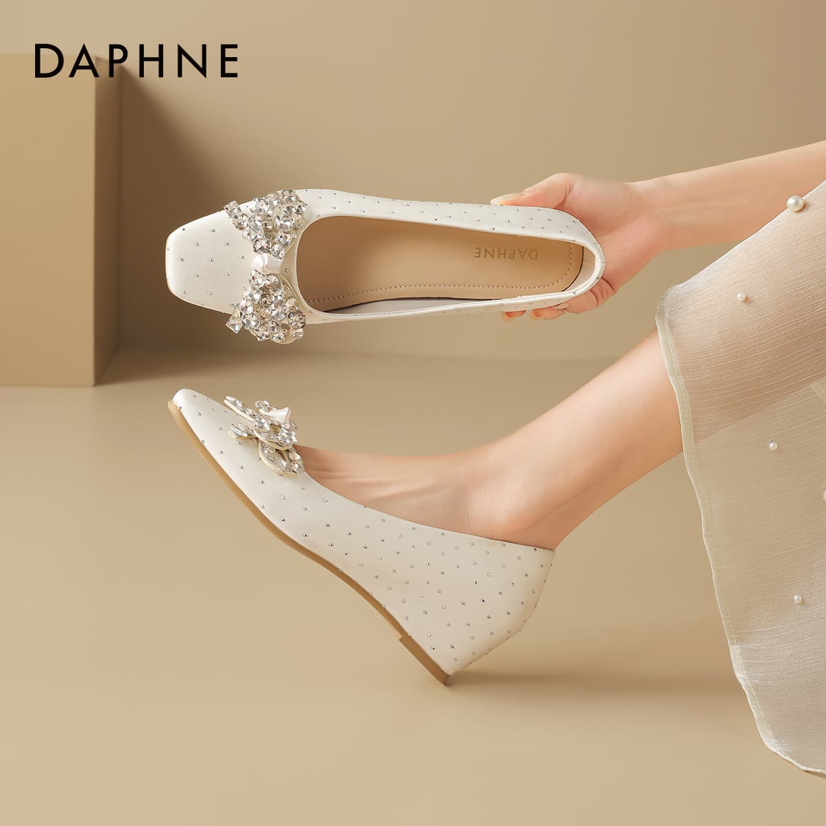 DAPHNE Mary Jane Туфли Бежевые Женские - изображение 4