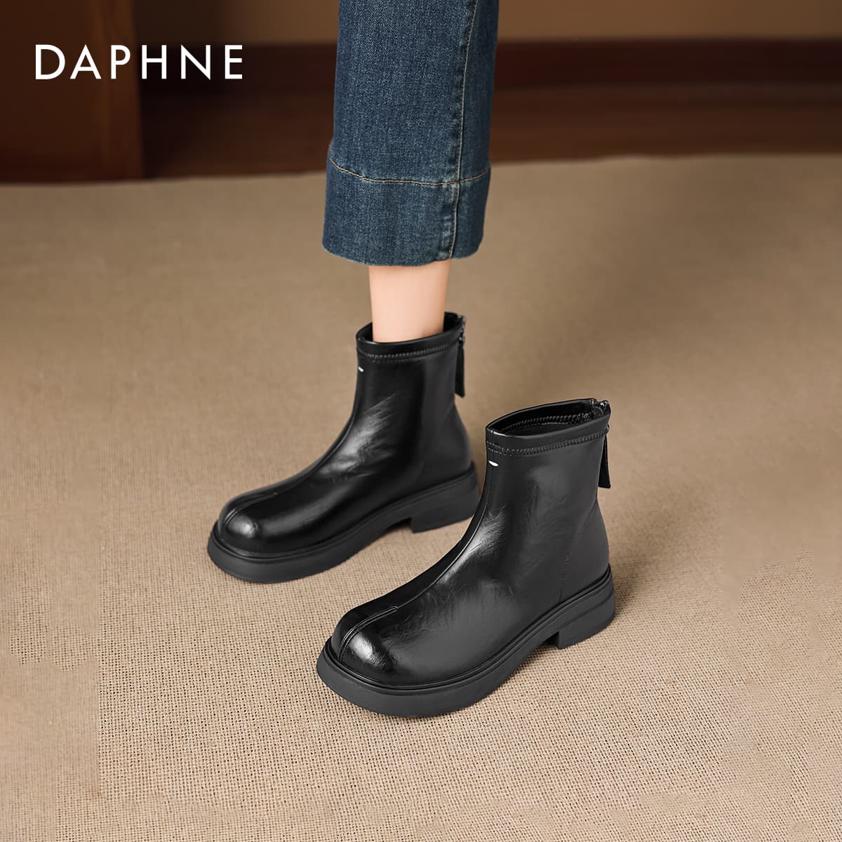 Сапоги DAPHNE Ботильоны Черный Женские - изображение 5