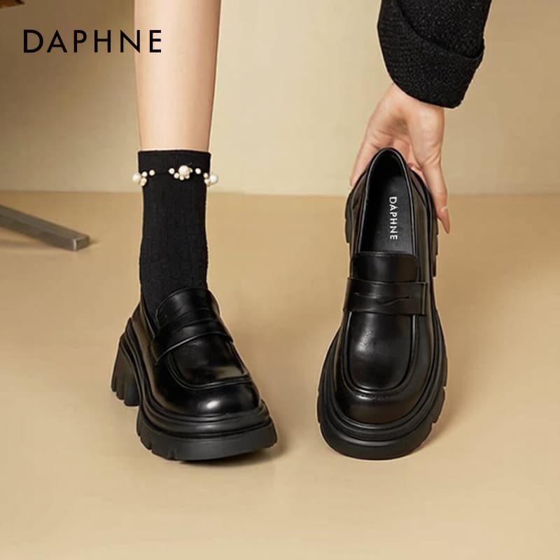 Лоферы DAPHNE Лоферы Low Топ Классический черный [6 см Высота каблука] Женские - изображение 7