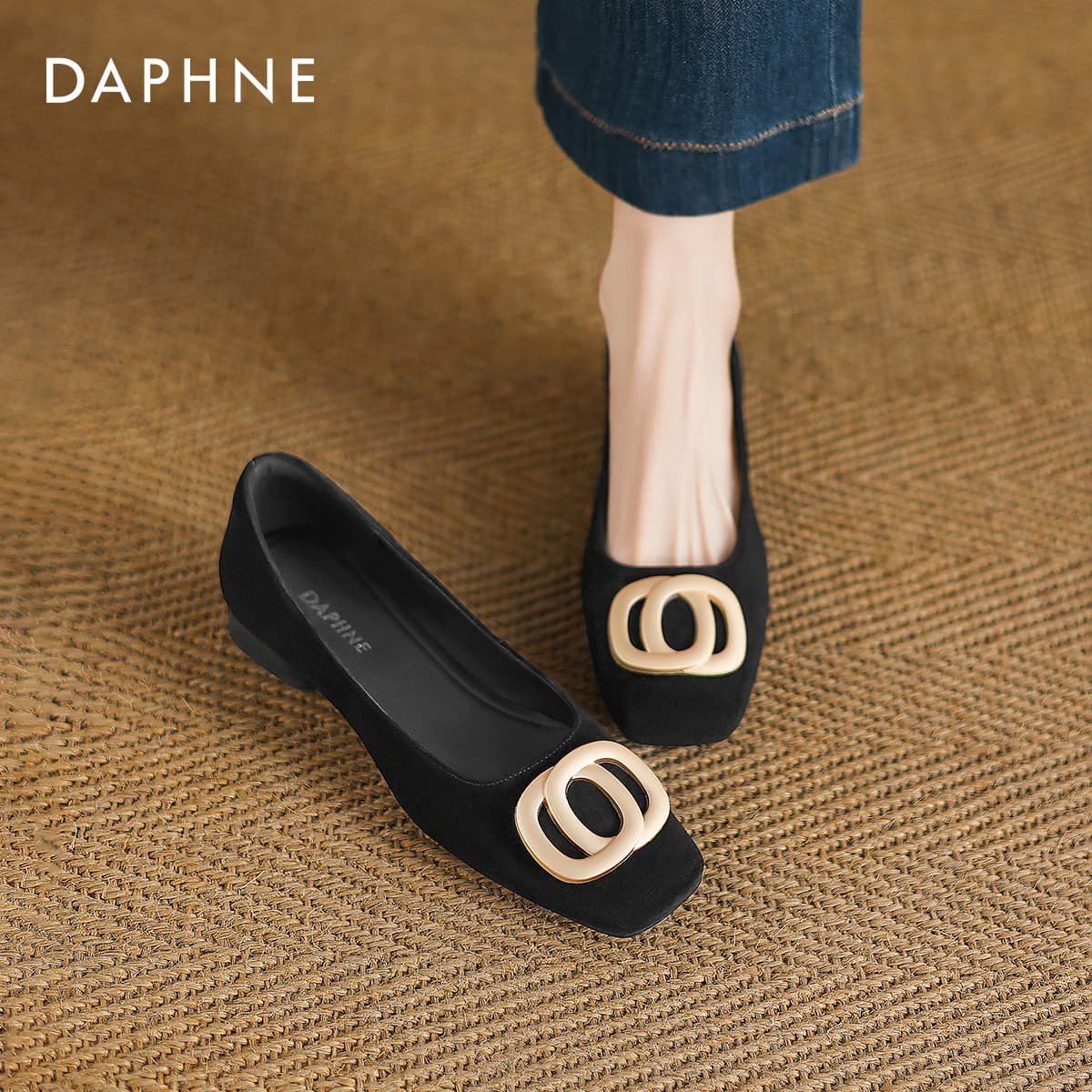 Тапочки DAPHNE Женские Повседневный Обувь без подкладки Черный Женские - изображение 3