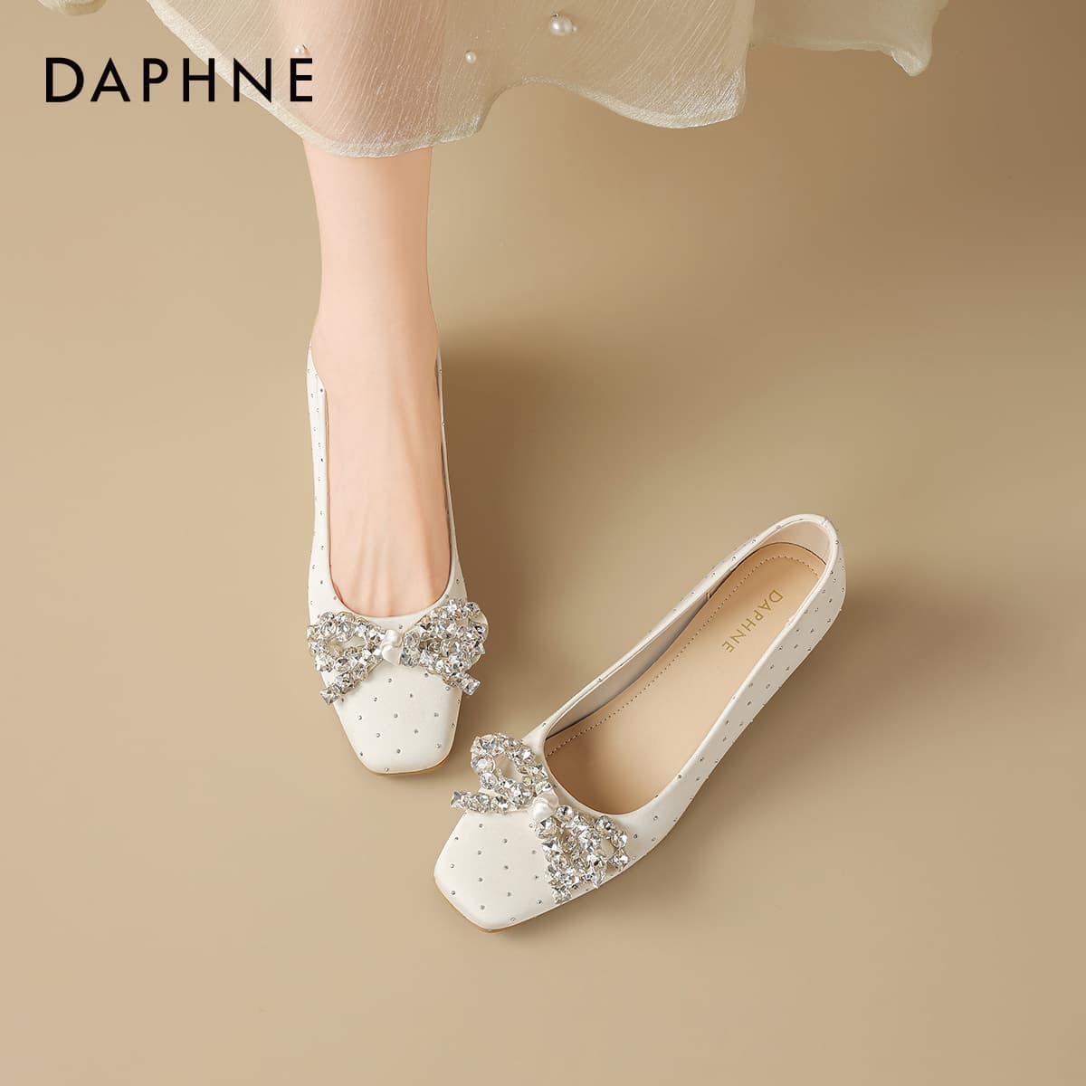 DAPHNE Mary Jane Туфли Бежевые Женские - изображение 6