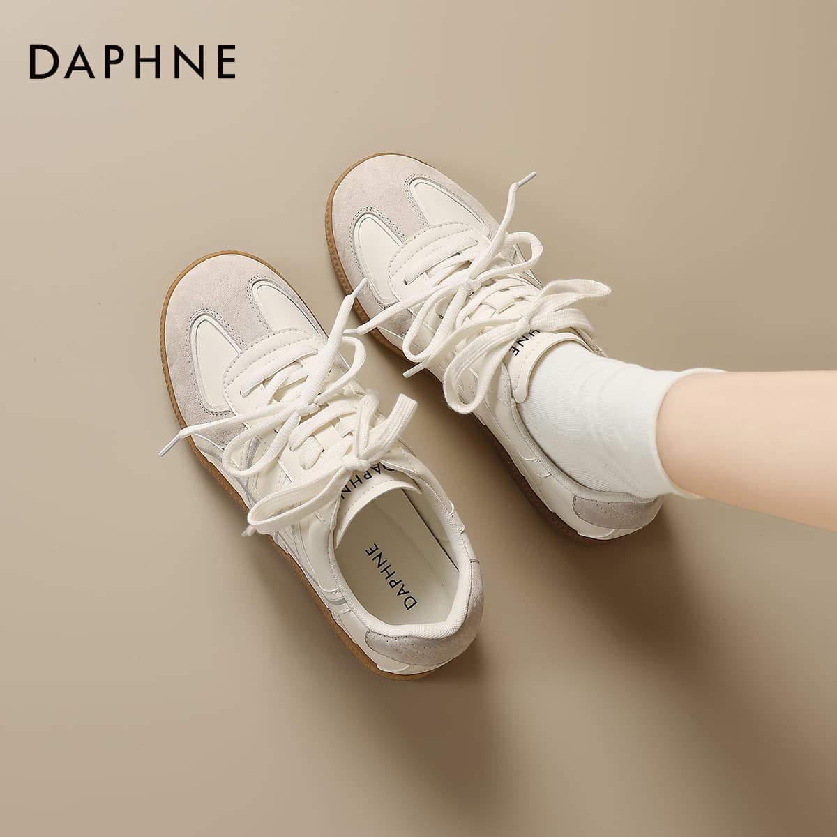 Кроссовки DAPHNE German Army Trainers Low Top Beige Women's - изображение 4