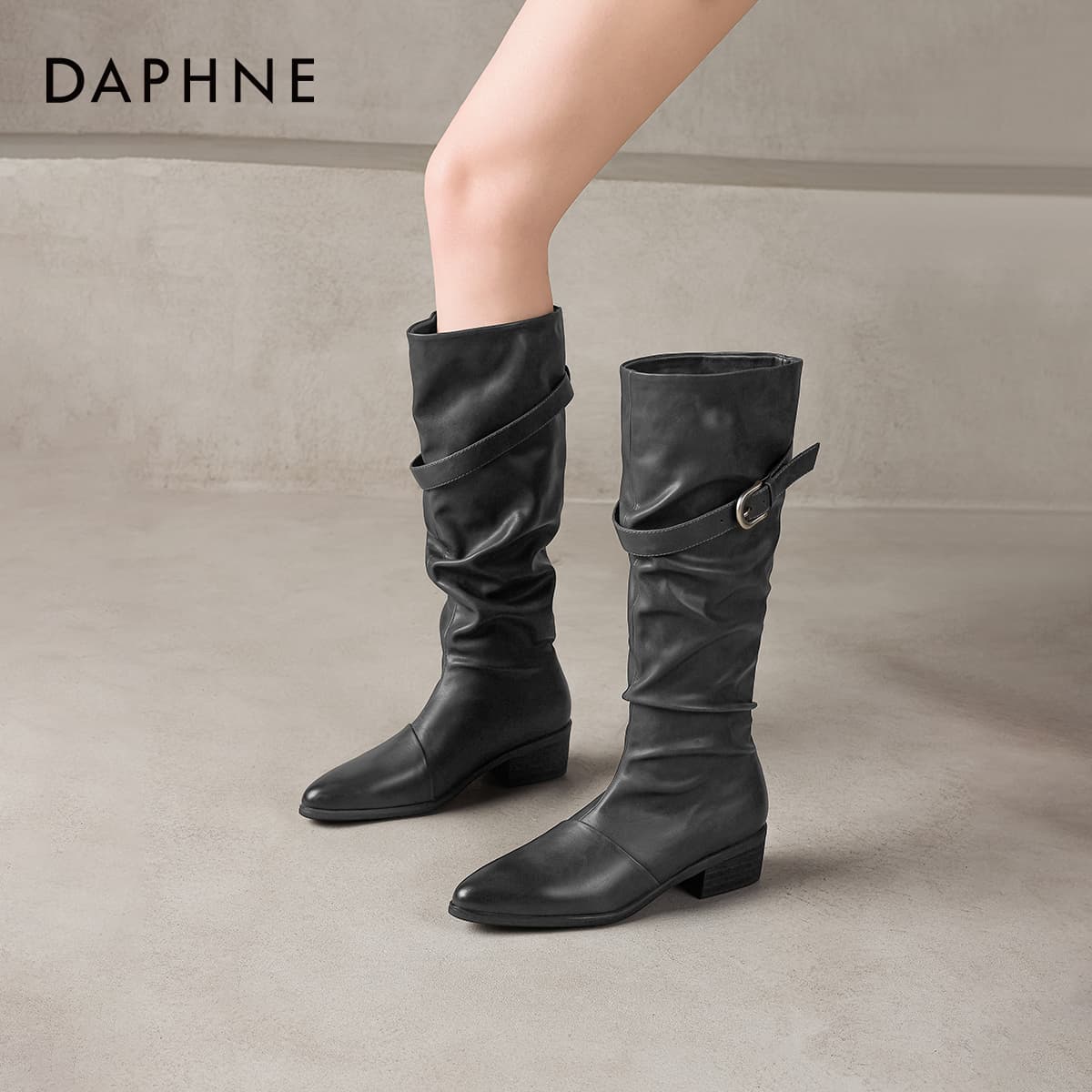 Ботинки DAPHNE Синтетическая кожа Высокие сапоги до колена Женские - изображение 5