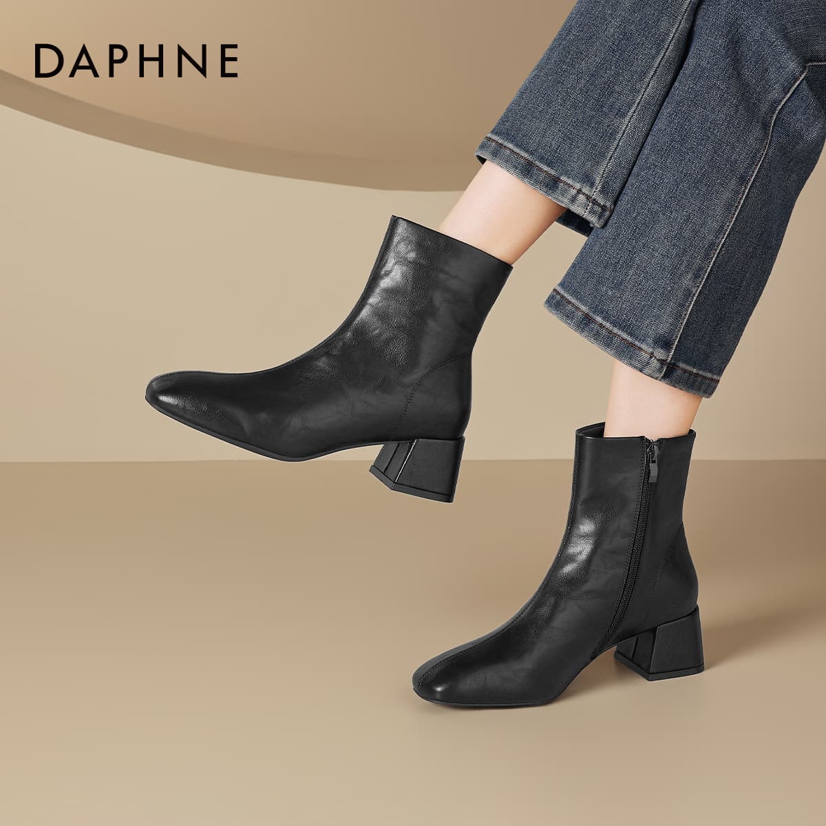 Сапоги DAPHNE Ботильоны Черный Женские - изображение 4