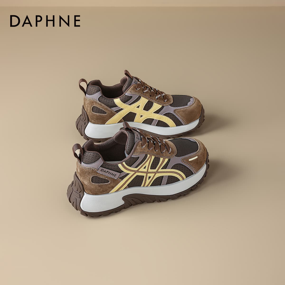 Кроссовки DAPHNE Массивные кроссовки Лоу-топы Темно-кофейный Женские - изображение 5