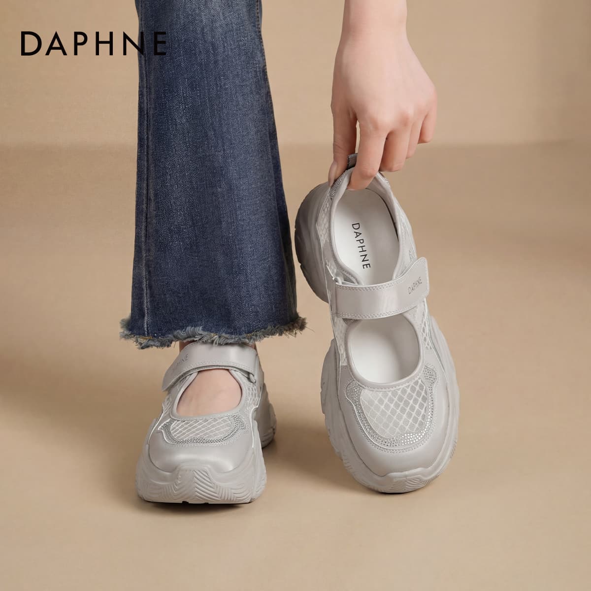Кроссовки Daphne Синтетическая кожа текстиль Низкие кеды с толстой подошвой Женские - изображение 4