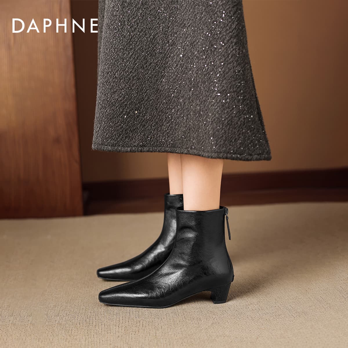 Сапоги DAPHNE Ботильоны Черный Женские - изображение 6