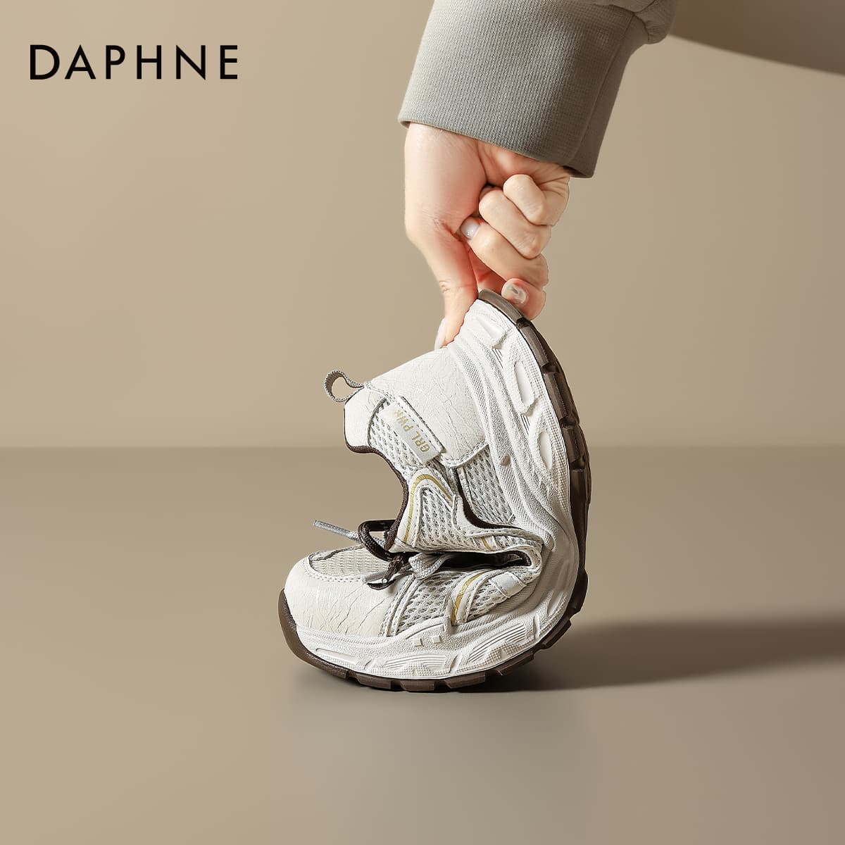 Кроссовки DAPHNE Массивные кроссовки Low Топ Серо-коричневый Женские - изображение 8