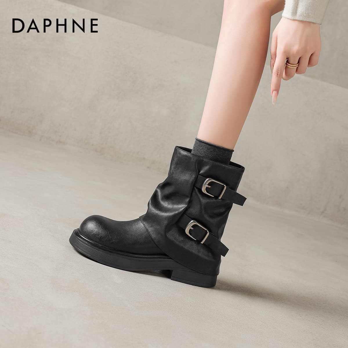Сапоги DAPHNE Ботильоны Черный Женские - изображение 7