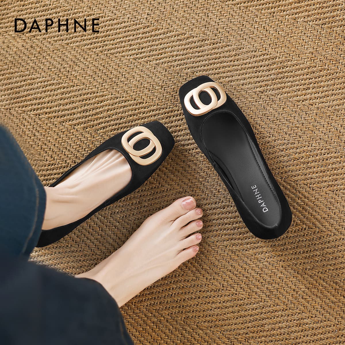Тапочки DAPHNE Женские Повседневный Обувь без подкладки Черный Женские - изображение 4