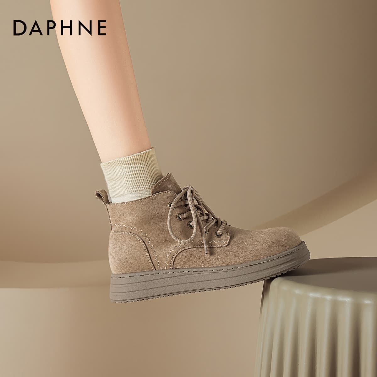 Ботинки DAPHNE Армейские ботинки Песок Женские - изображение 7