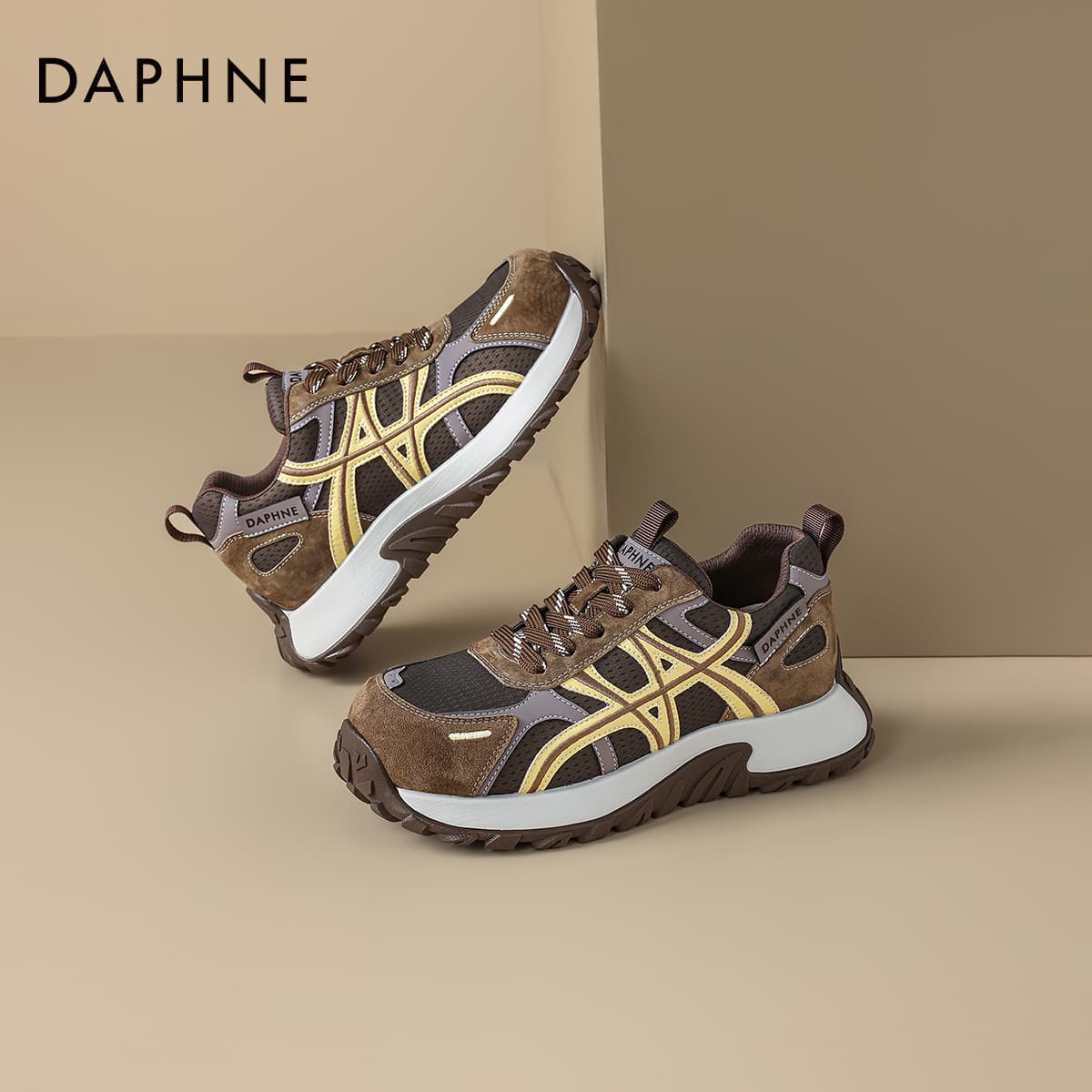 Кроссовки DAPHNE Массивные кроссовки Лоу-топы Темно-кофейный Женские - изображение 6