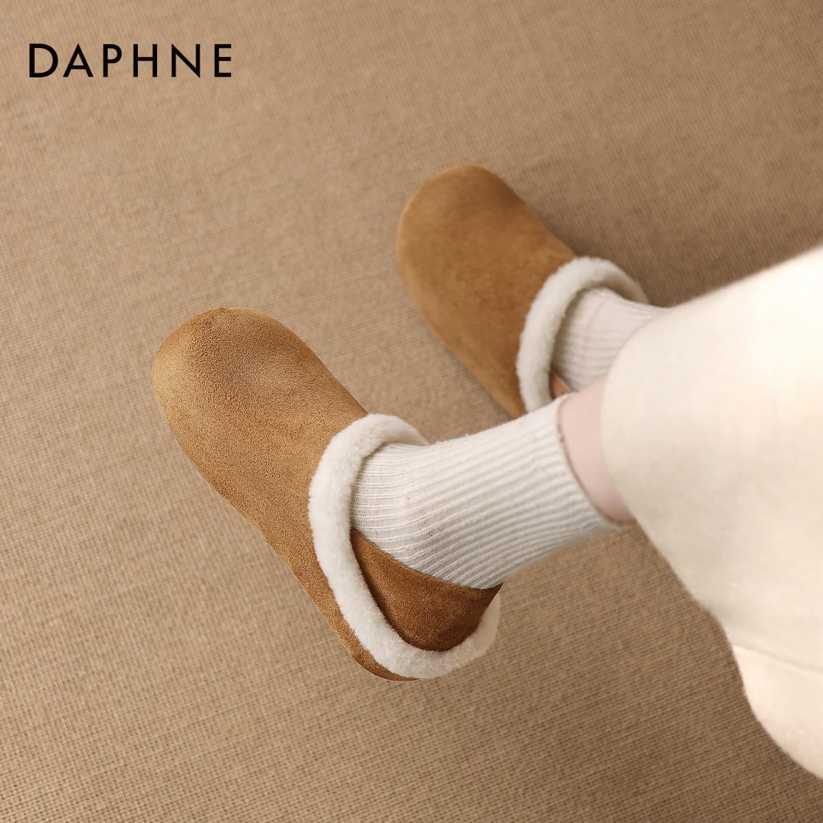 Ботинки зимние DAPHNE Сноубутсы Верблюжий цвет Женские - изображение 7