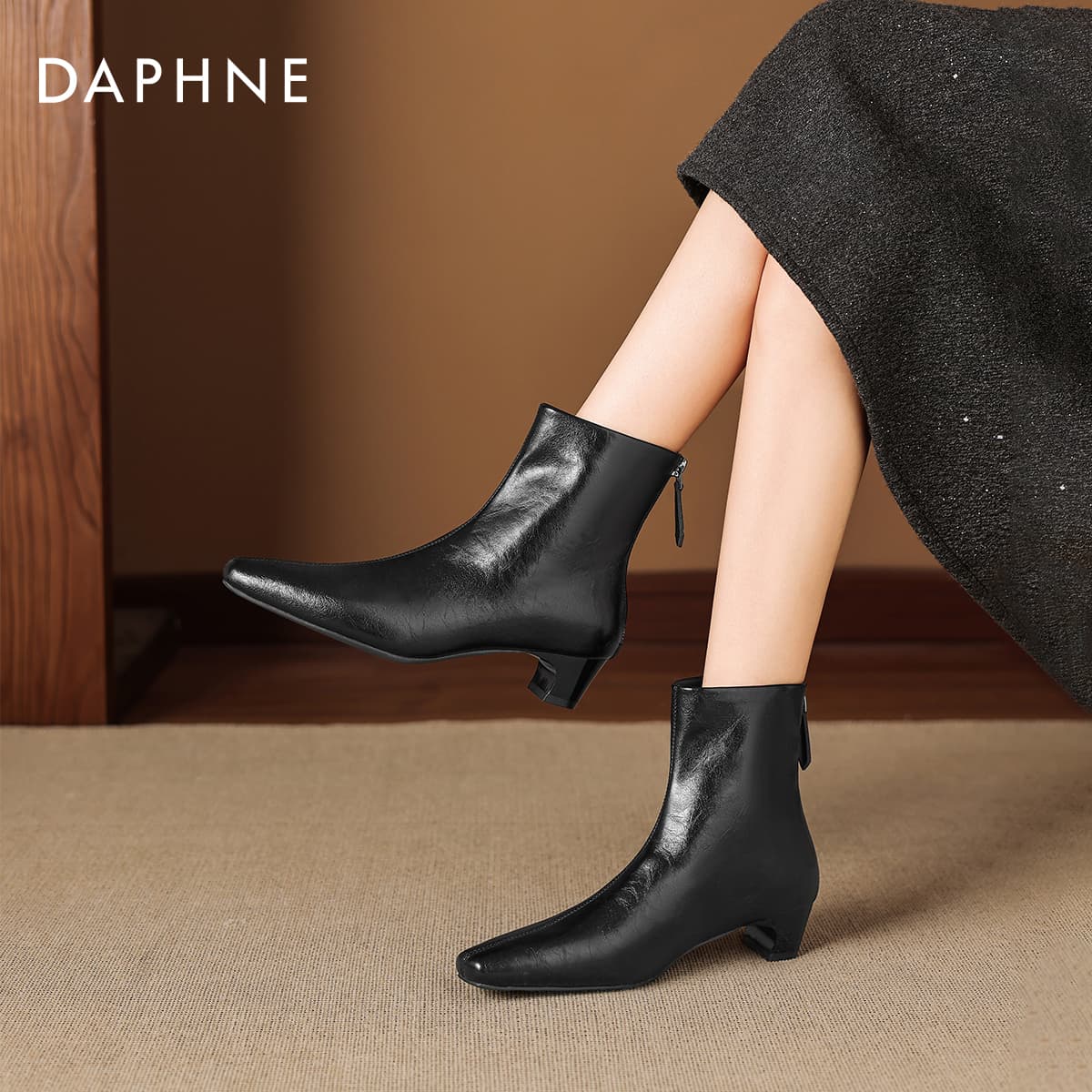 Сапоги DAPHNE Ботильоны Черный Женские - изображение 7