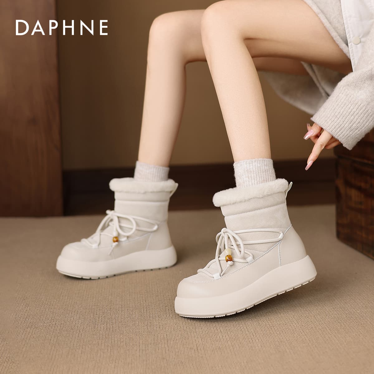 Ботинки зимние DAPHNE Синтетическая кожа текстиль - изображение 3