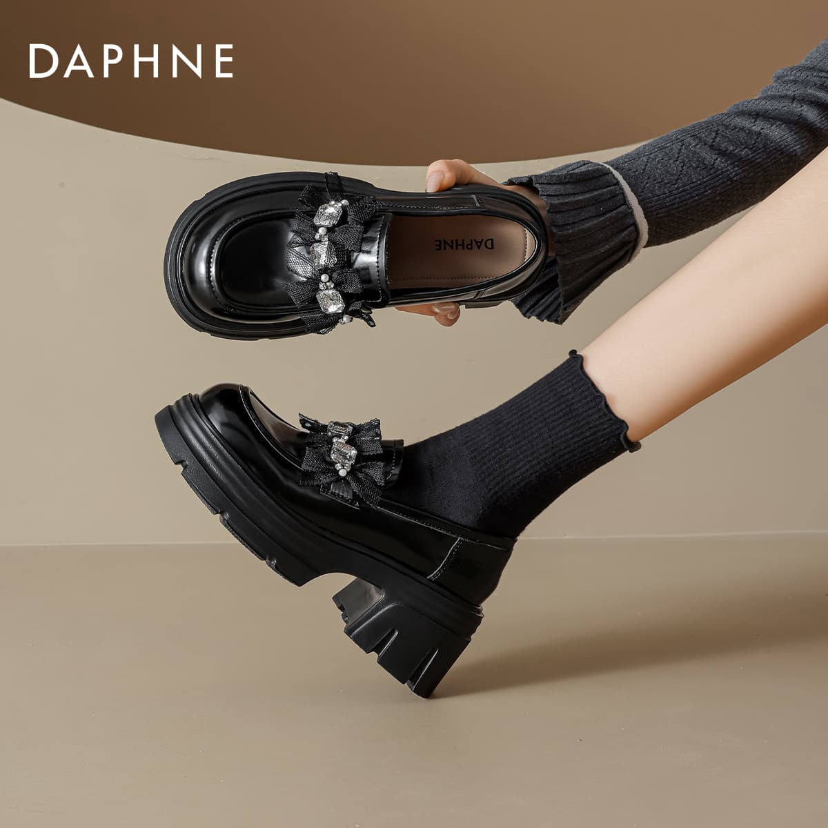 Лоферы DAPHNE Лоферы Low Топ Черный Женские - изображение 7