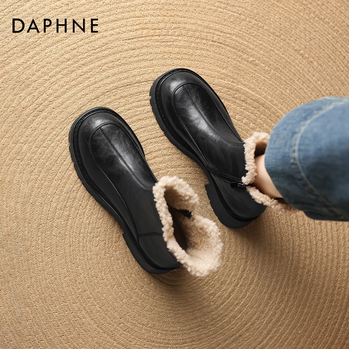 Сапоги DAPHNE Синтетическая кожа Минималистичный Однотонный Утолщенный и с флисовой подкладкой Ветрозащитный Термический - изображение 7