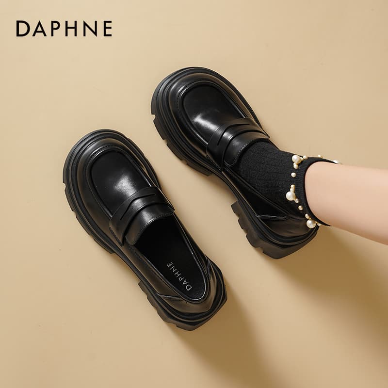 Лоферы DAPHNE Лоферы Low Топ Классический черный [6 см Высота каблука] Женские - изображение 4