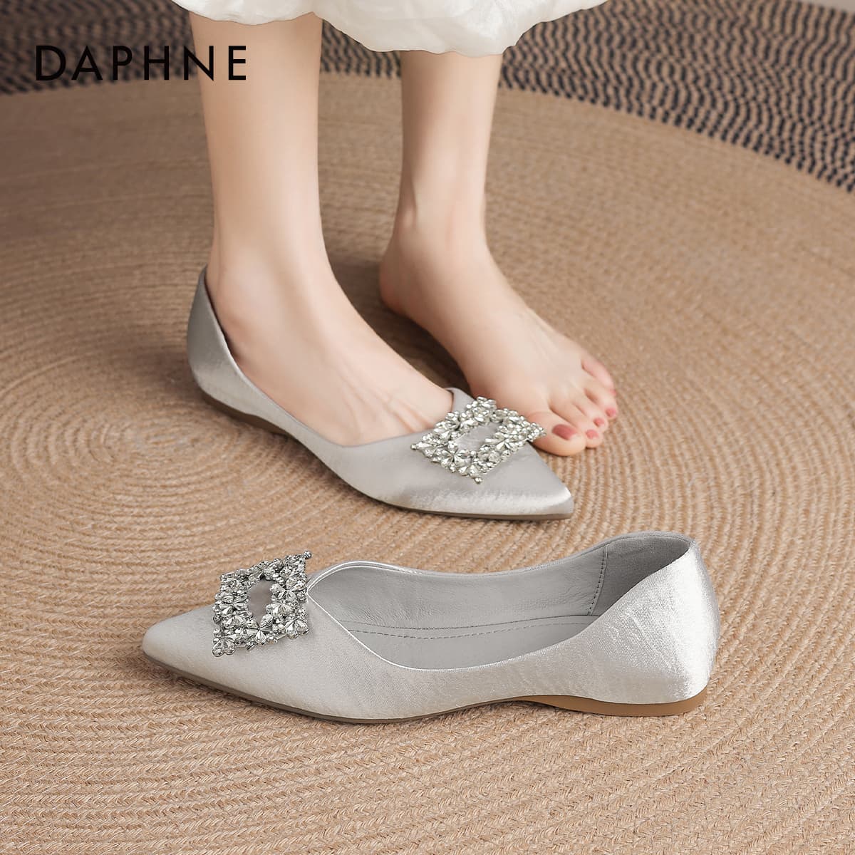 Тапочки Daphne Женские повседневные туфли серого цвета - изображение 4