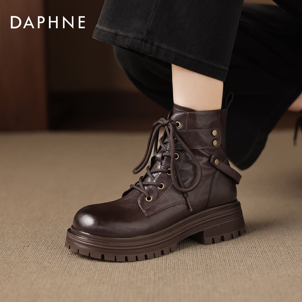 Ботинки DAPHNE ПУ (полиуретан) Синтетическая кожа Короткий Армейские ботинки Женские - изображение 3