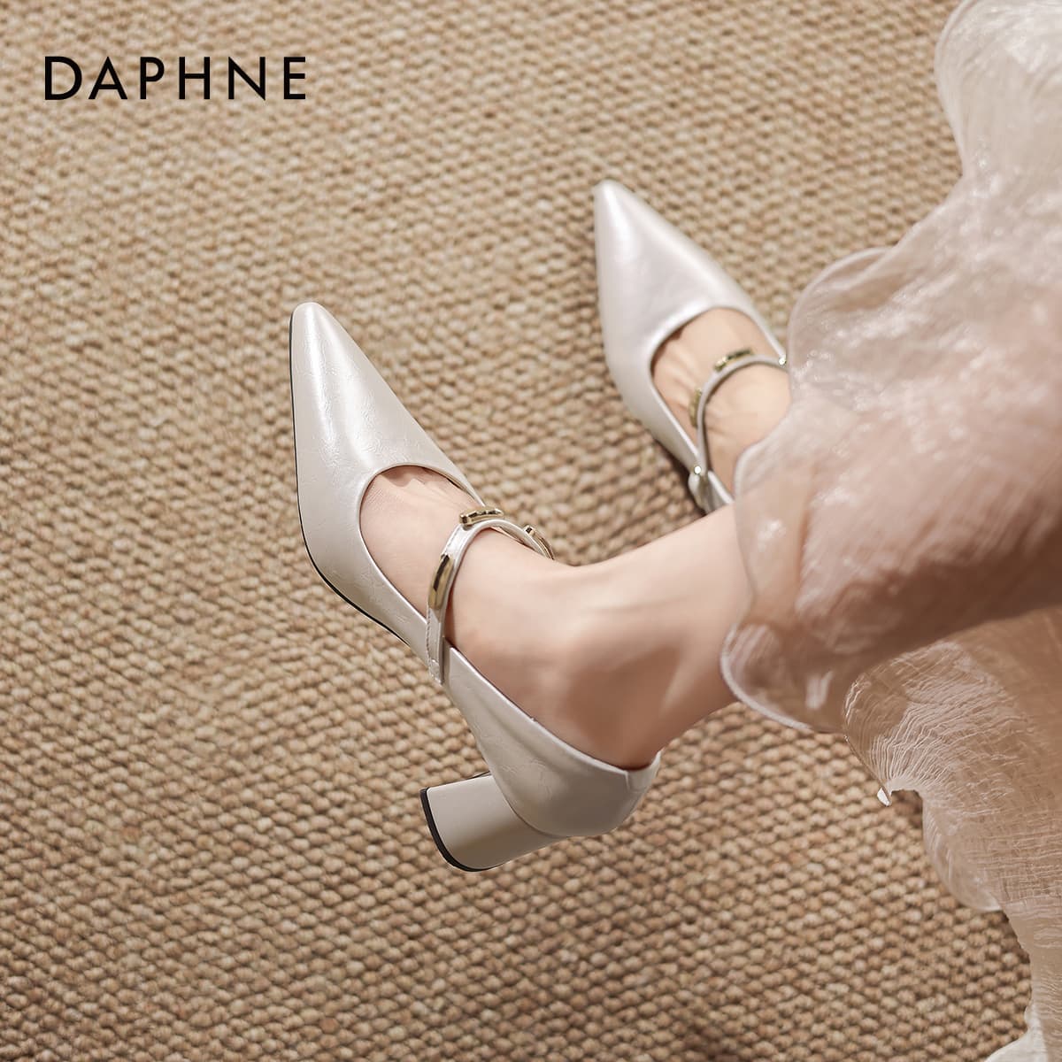 Туфли DAPHNE Синтетическая кожа грубый каблук высокие каблуки женские - изображение 7
