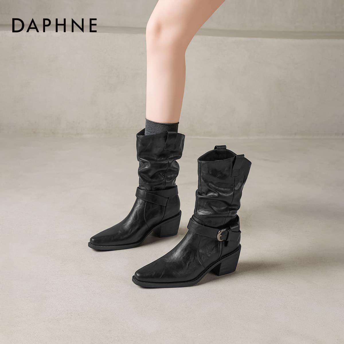 Сапоги DAPHNE Ботильоны Черный Женские - изображение 4