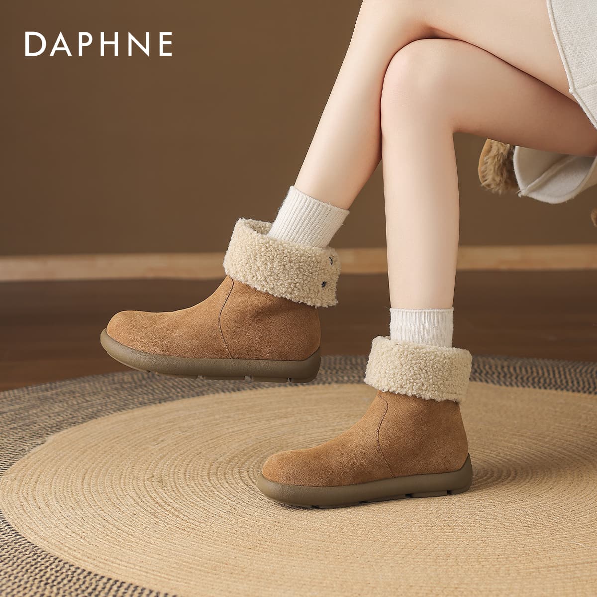 Ботинки зимние Daphne Ткань 18 см Сноубутсы Женские - изображение 3