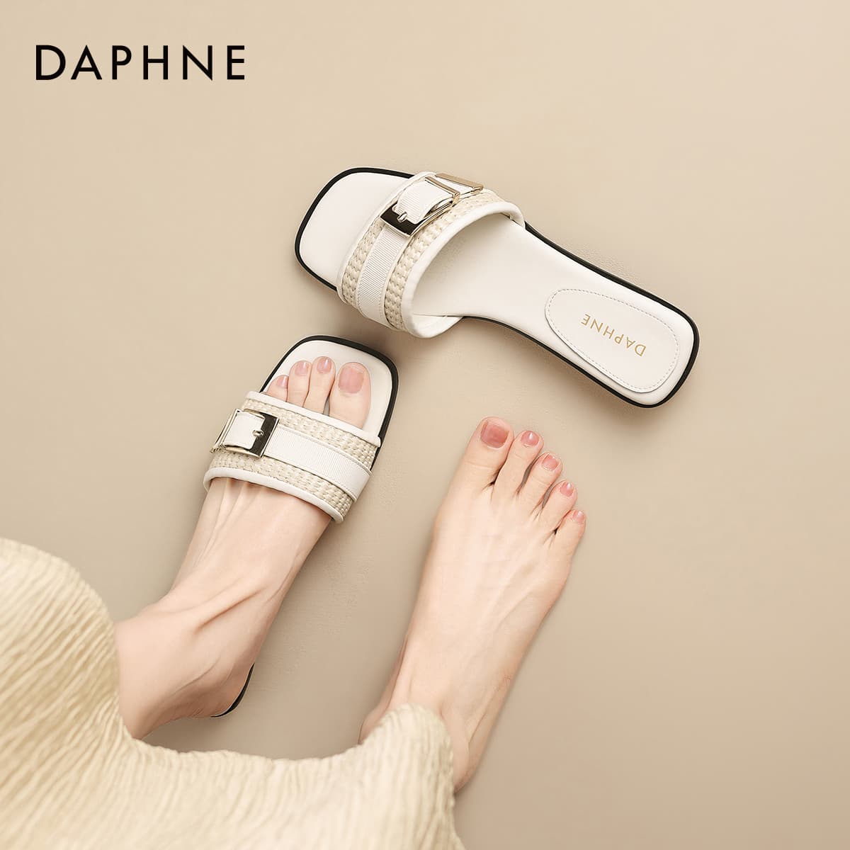 Шлёпанцы Daphne Текстиль Синтетическая кожа Шнуровка Сандалии Женские - изображение 5