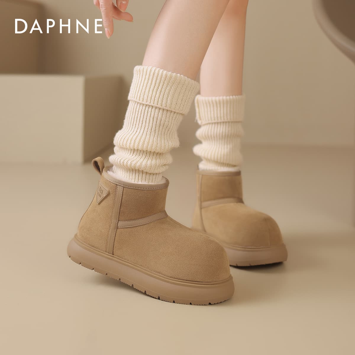 Ботинки зимние Daphne Сноубутсы Коричневые с Флисовой Подкладкой Женские - изображение 7