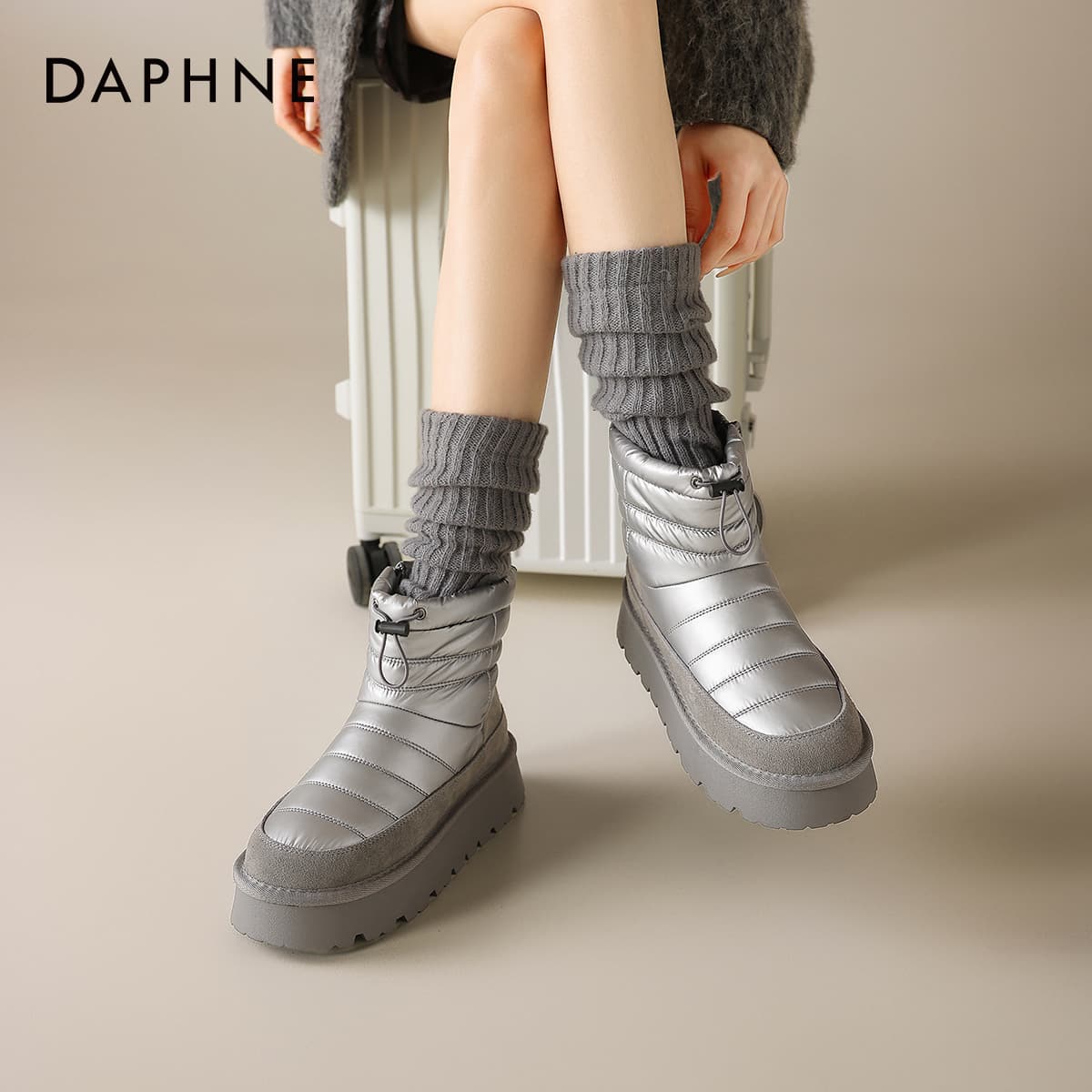Ботинки зимние DAPHNE Горпкор (Gorpcore) Утолщенный и с флисовой подкладкой ветрозащитный термический легкий утепленный обувь - изображение 5