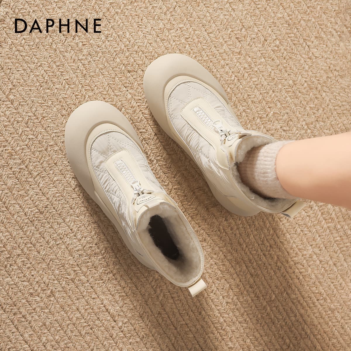 Ботинки зимние Daphne Синтетическая кожа текстиль сноубутсы 12 см женские - изображение 7