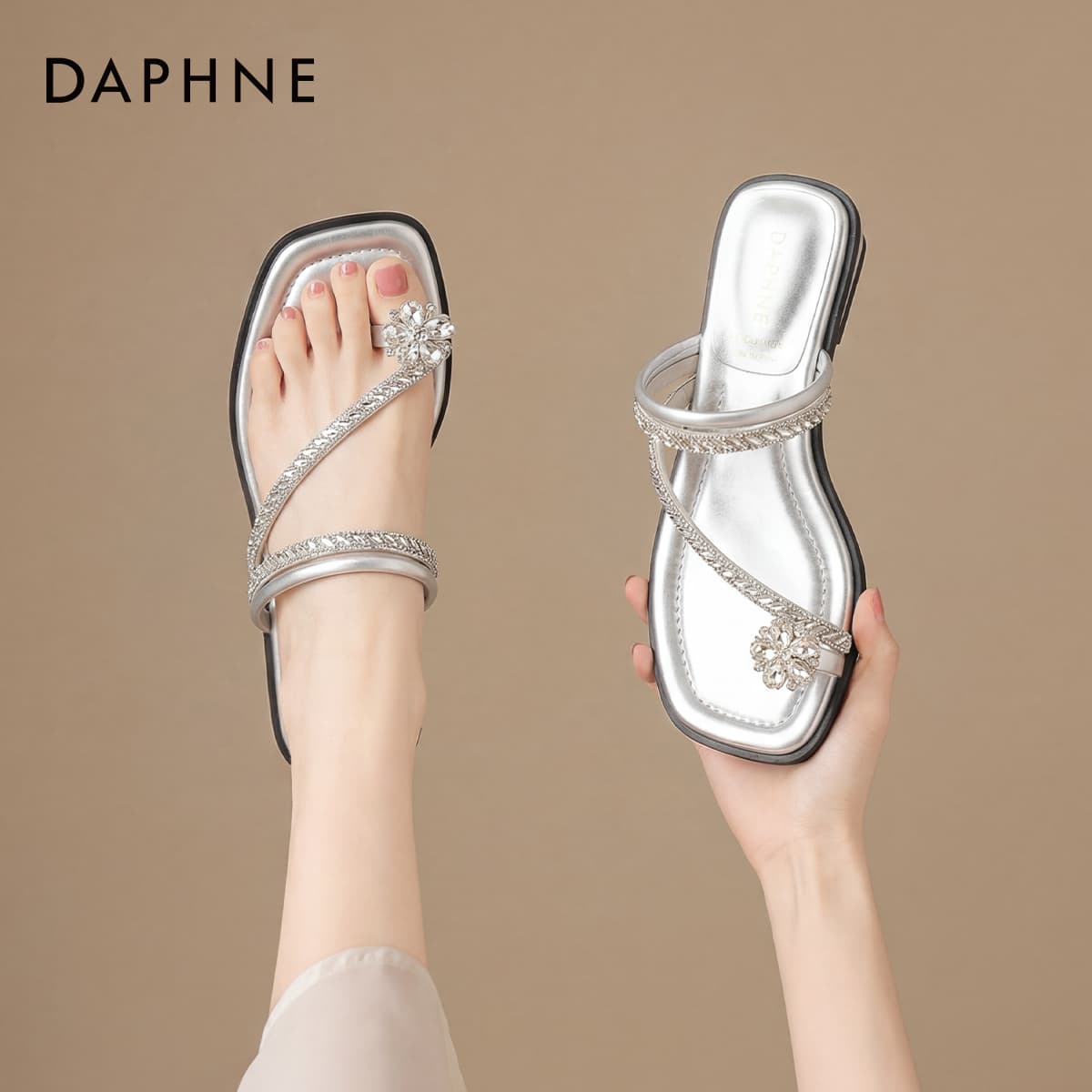 Шлёпанцы DAPHNE Синтетическая кожа Одиночные Шнуровые Сандалии Женские - изображение 2