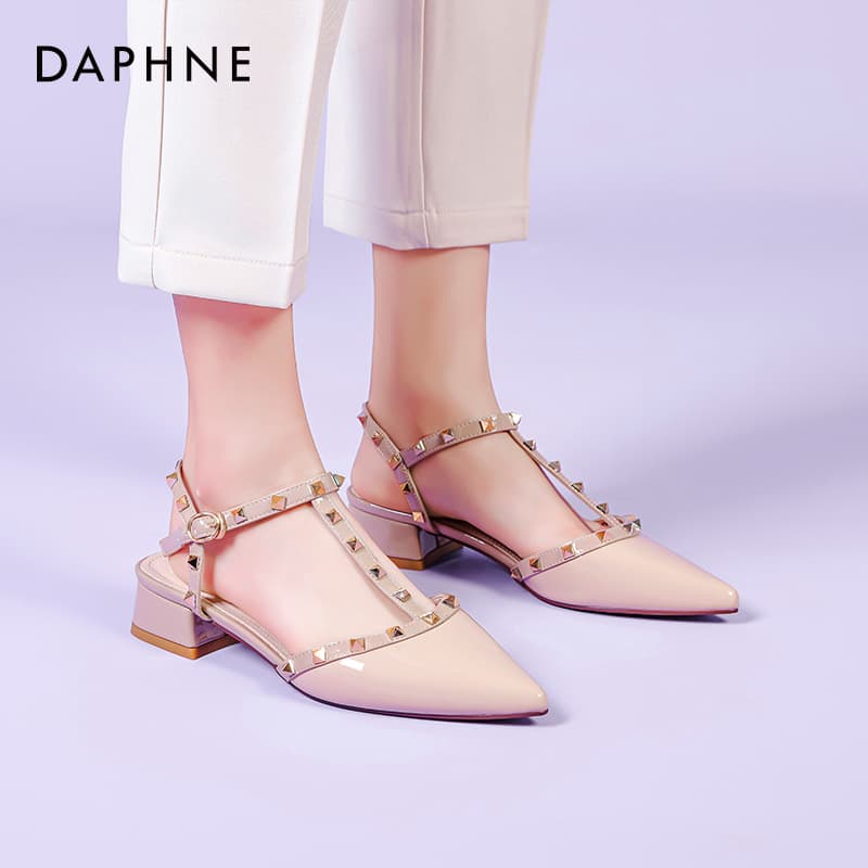 Сандалии DAPHNE Сандалии гладиаторы Телесный Металл Шипы Женские - изображение 5