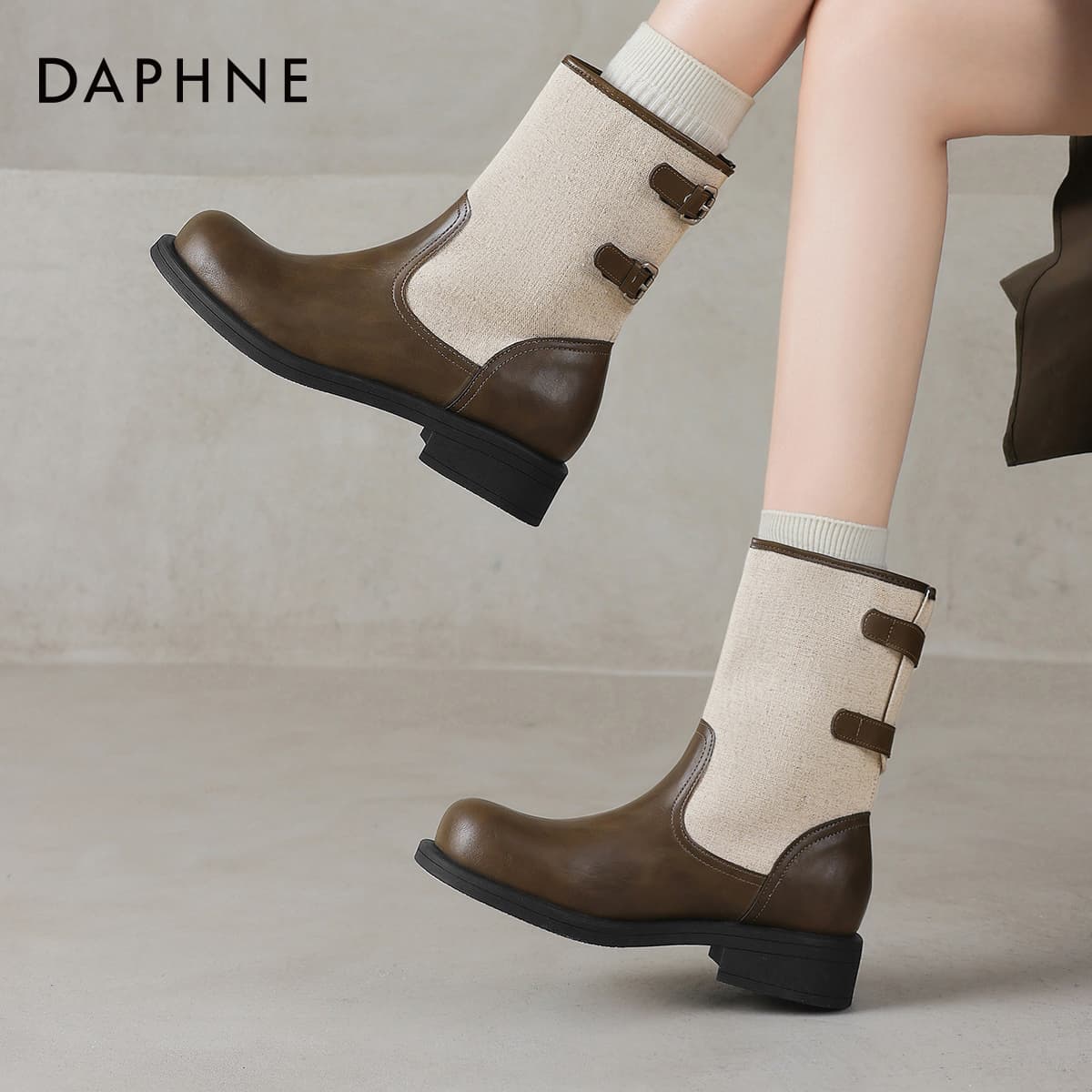 Сапоги DAPHNE ботильоны хаки женские - изображение 4