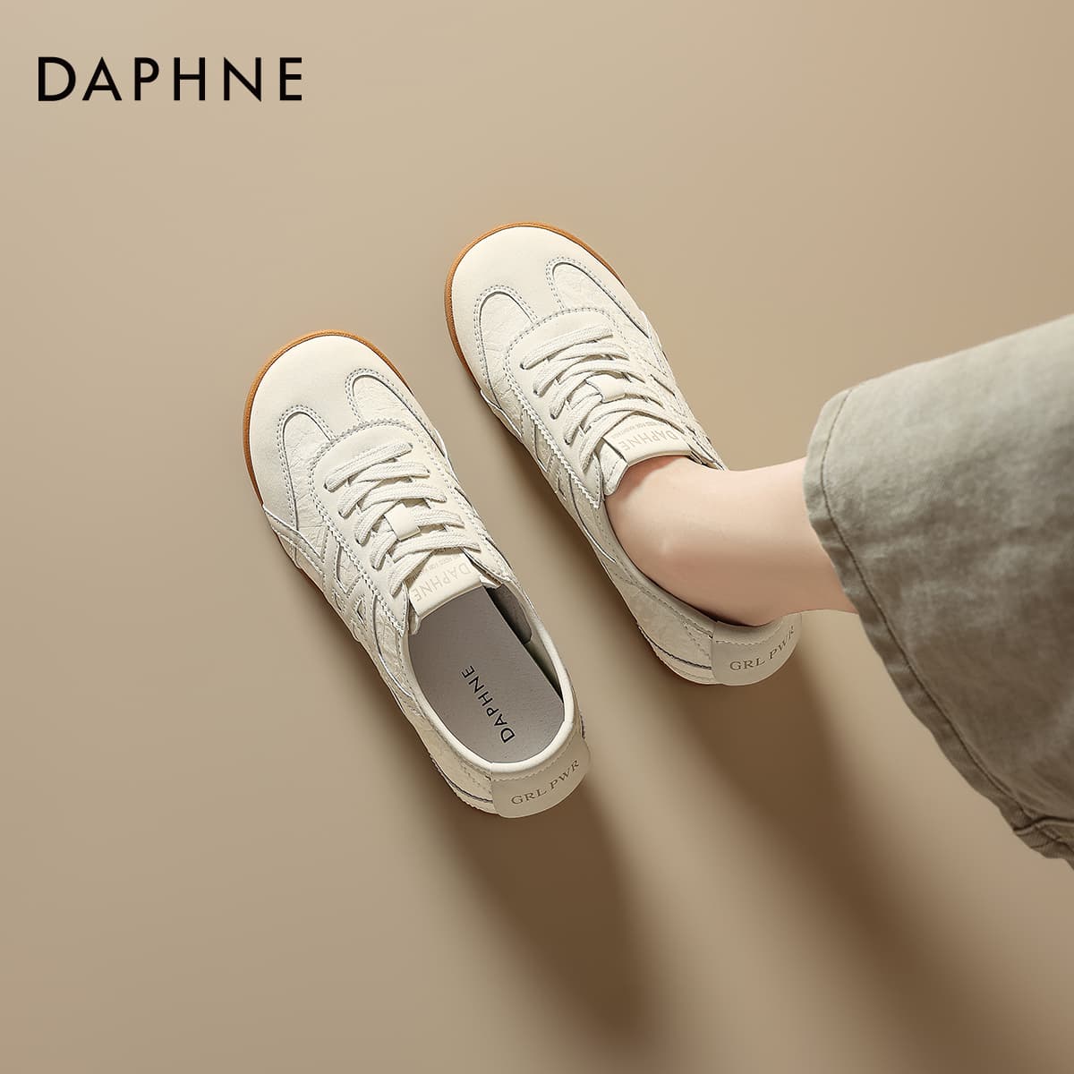 Кроссовки DAPHNE Повседневная обувь Low Топ Бежевый Женские - изображение 5