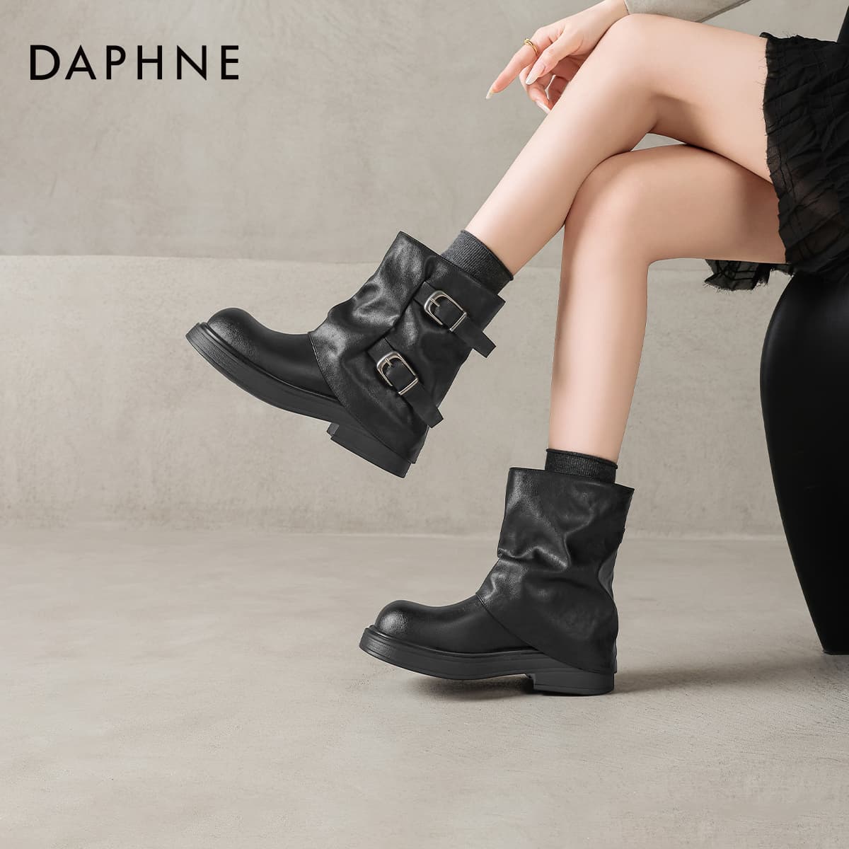 Сапоги DAPHNE Ботильоны Черный Женские - изображение 5