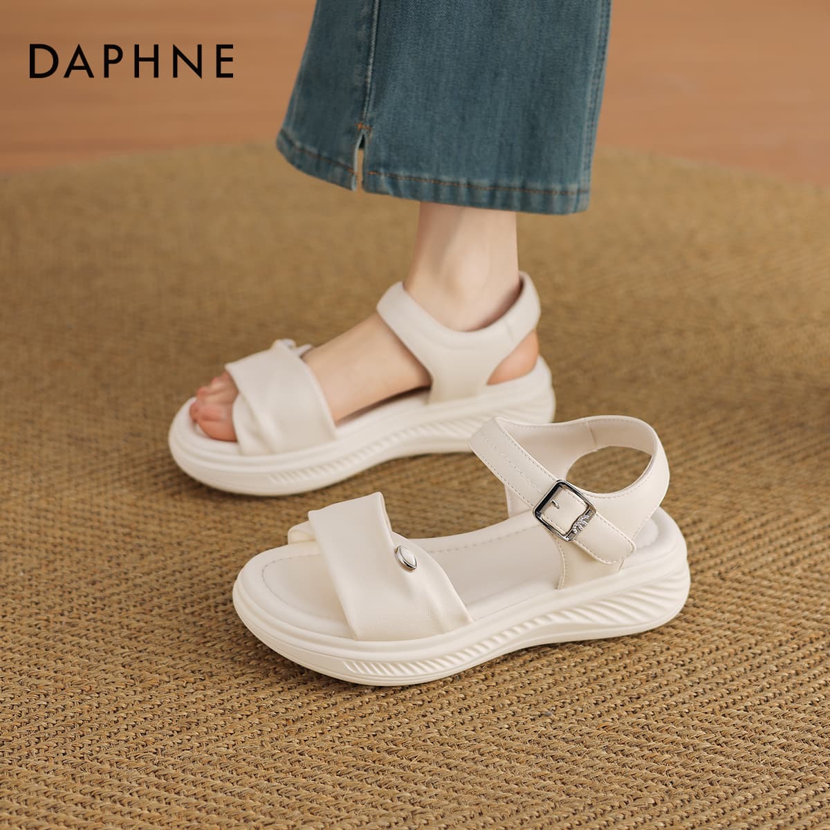 Шлёпанцы DAPHNE Синтетическая кожа Одиночные Шнуровые Сандалии Женские - изображение 7