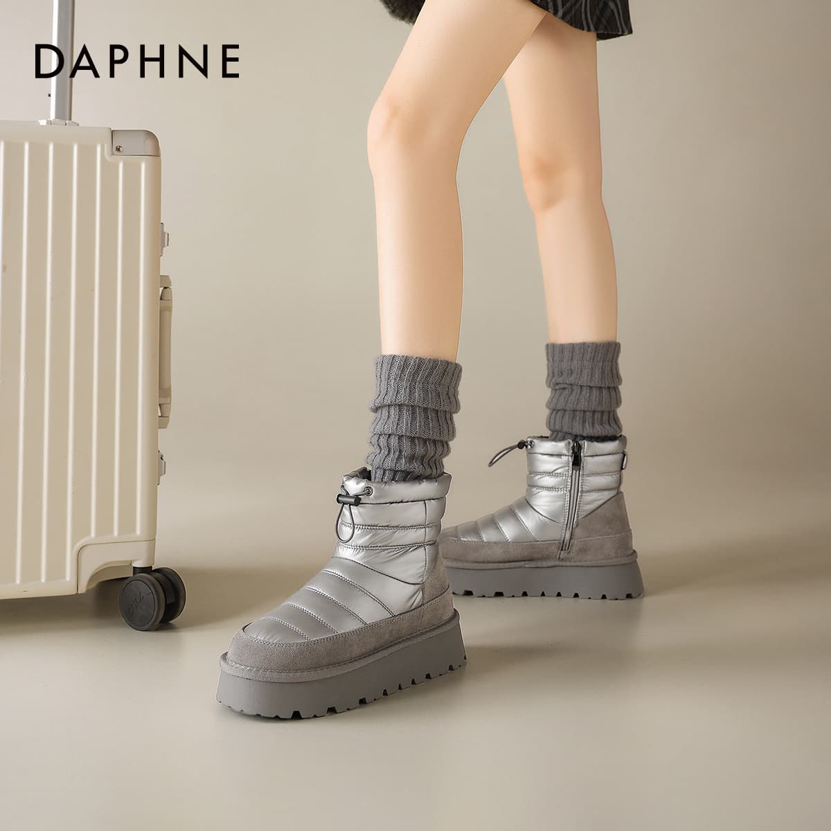 Ботинки зимние DAPHNE Горпкор (Gorpcore) Утолщенный и с флисовой подкладкой ветрозащитный термический легкий утепленный обувь - изображение 6