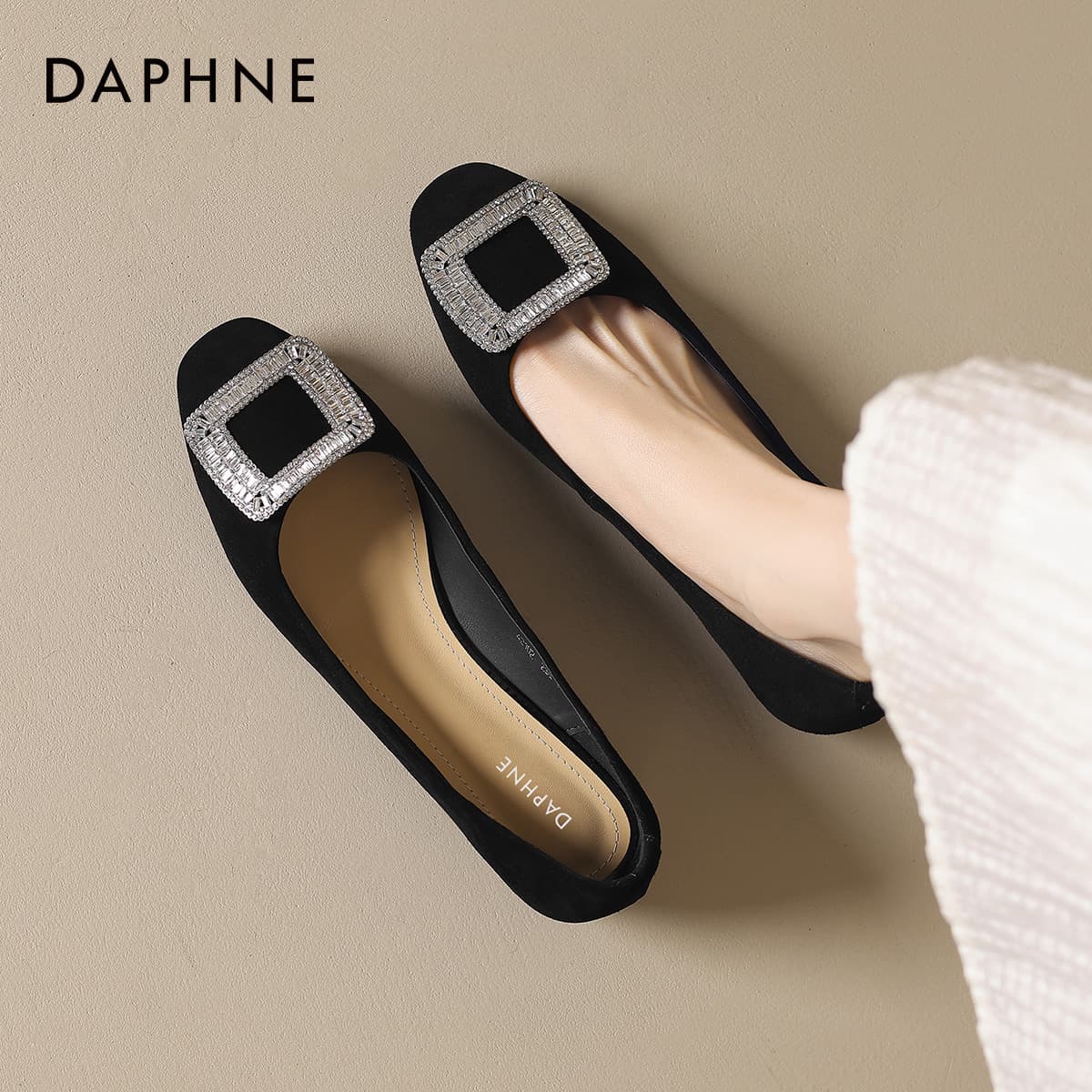 Тапочки DAPHNE Женские Повседневный Обувь без подкладки Черный Женские - изображение 4
