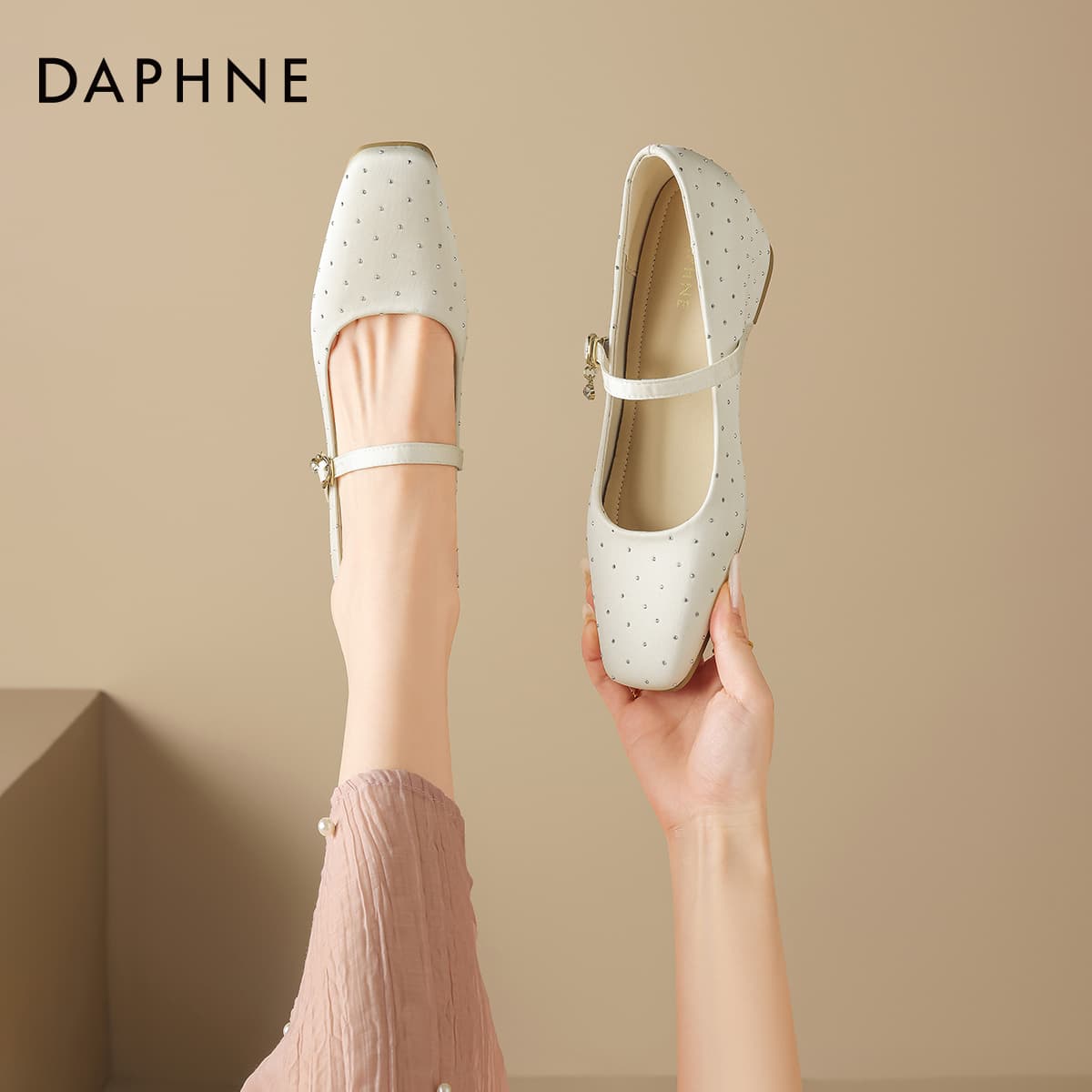 DAPHNE Mary Jane Туфли Бежевые Женские - изображение 4