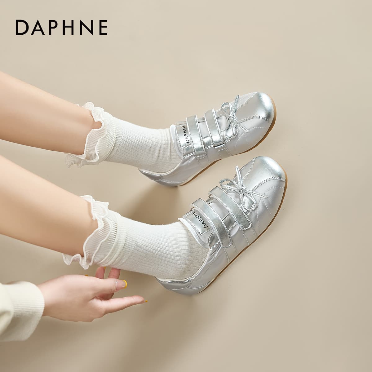 Кроссовки DAPHNE Текстиль Синтетическая кожа Устойчивая к истиранию Низкий топ Повседневная обувь Женская - изображение 2