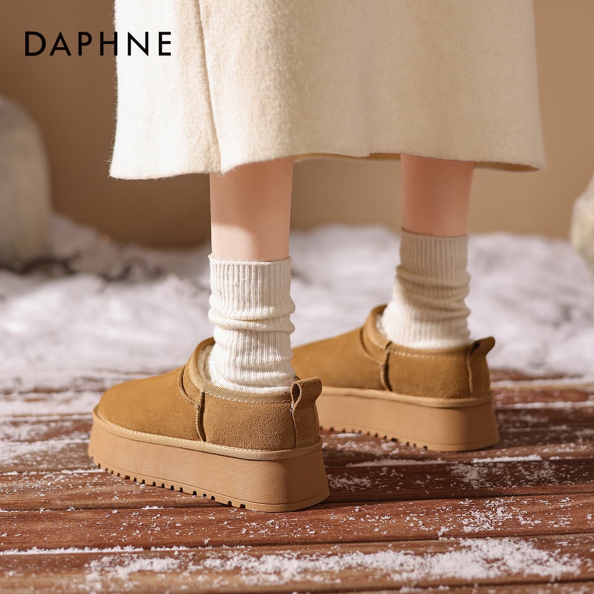 Ботинки зимние DAPHNE Натуральная кожа и с флисовой подкладкой утолщенная термическая обувь Northeast с наполнителем противоскользящая - изображение 4