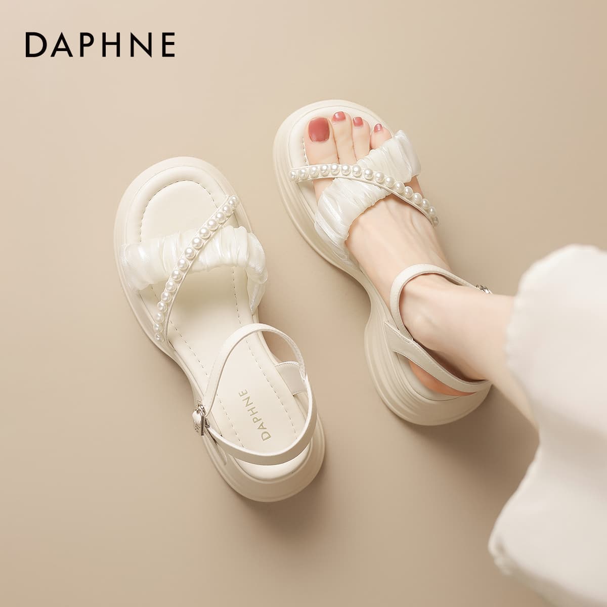 Шлёпанцы Daphne Синтетическая кожа Одиночные Шнуровые Сандалии Женские - изображение 3
