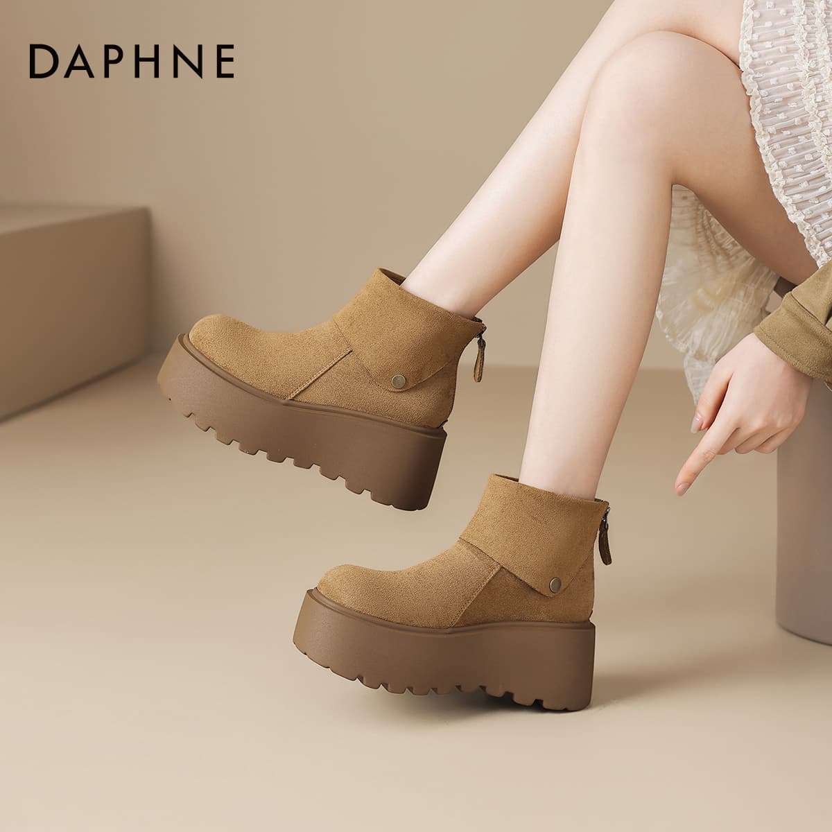 Ботинки DAPHNE Ткань Короткие Ботильоны Женские - изображение 6