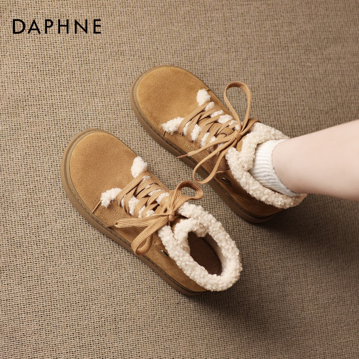 Ботинки DAPHNE Армейские ботинки Caramel Высота каблука 2,5 см Женские - изображение 5