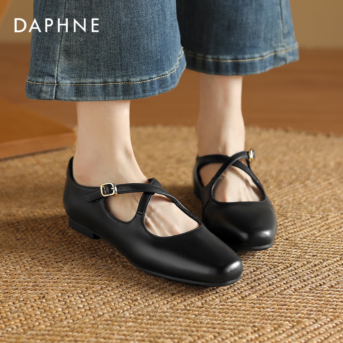 DAPHNE Кожа Текстиль Тонкие и Без Форма Туфли Мэри Джейн Женские - изображение 4