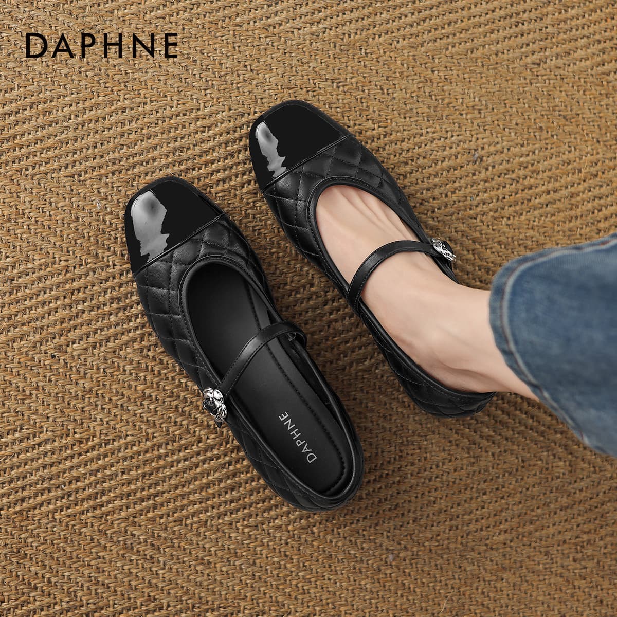 DAPHNE Синтетическая кожа грубый каблук туфли Мэри Джейн женские - изображение 6