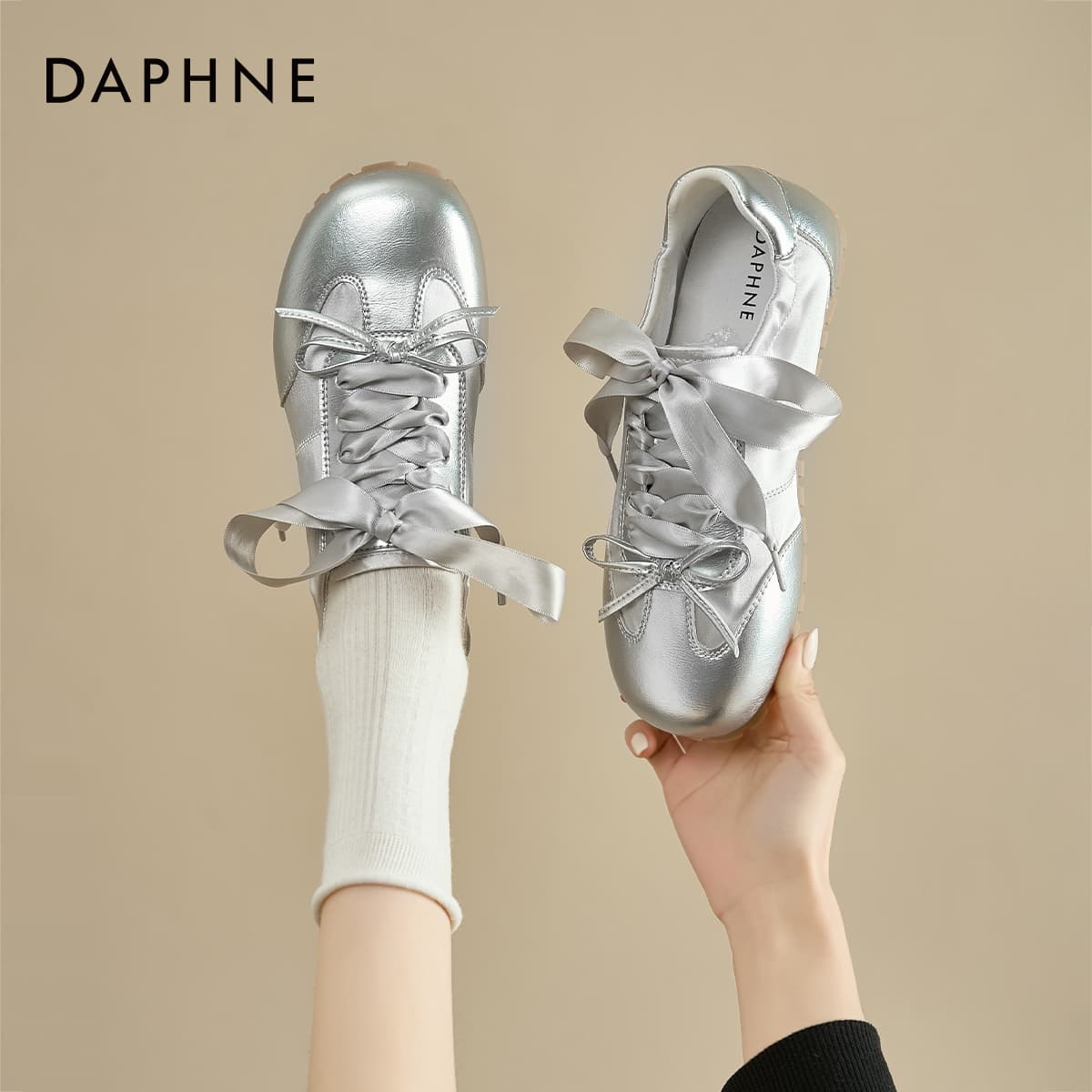 Кроссовки DAPHNE PU (полиуретан) Текстиль Синтетическая кожа Устойчивая к истиранию Низкий топ Повседневная обувь Женская - изображение 4